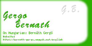 gergo bernath business card