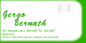 gergo bernath business card